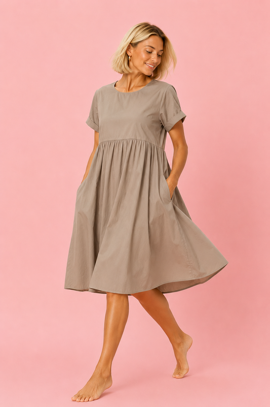 VESTIDO LEONOR TOPO