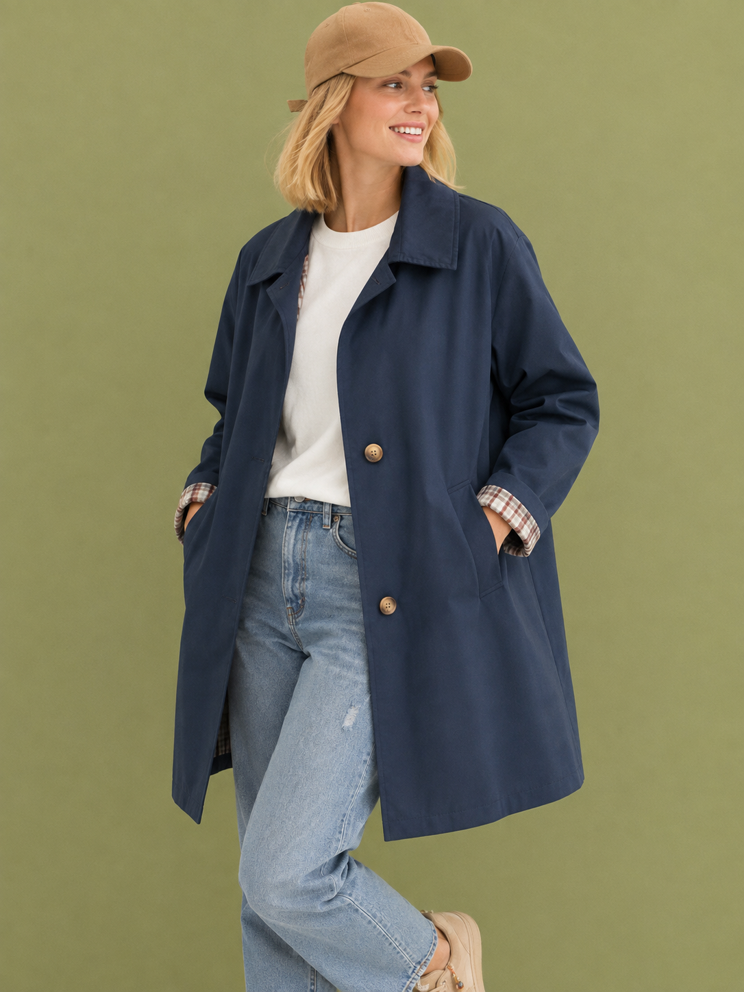 GABARDINA VICHY AZUL MARINO