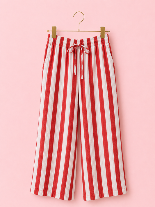 PANTALON BOOMER RED&WHITE