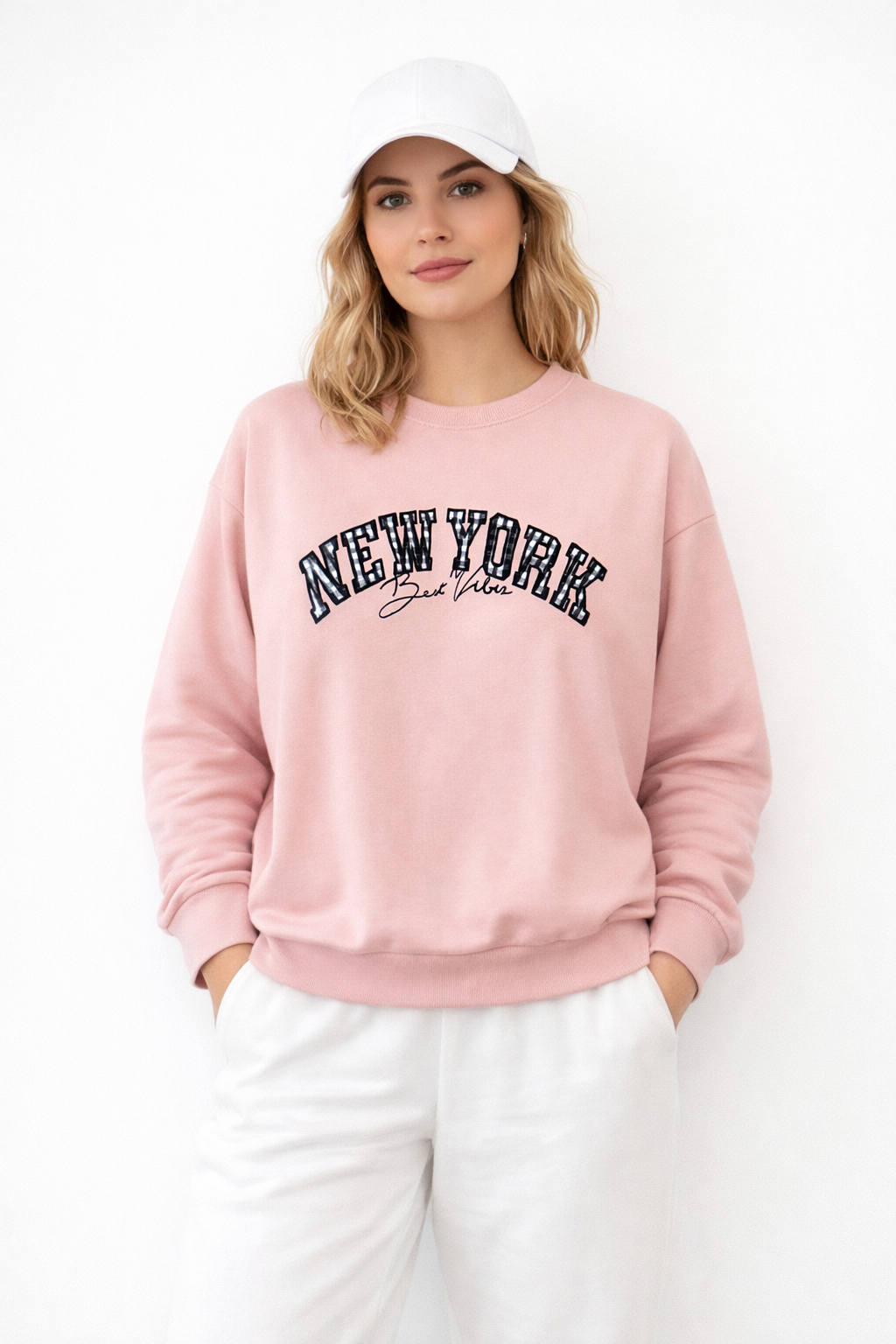 SUDADERA NEW YORK ROSA