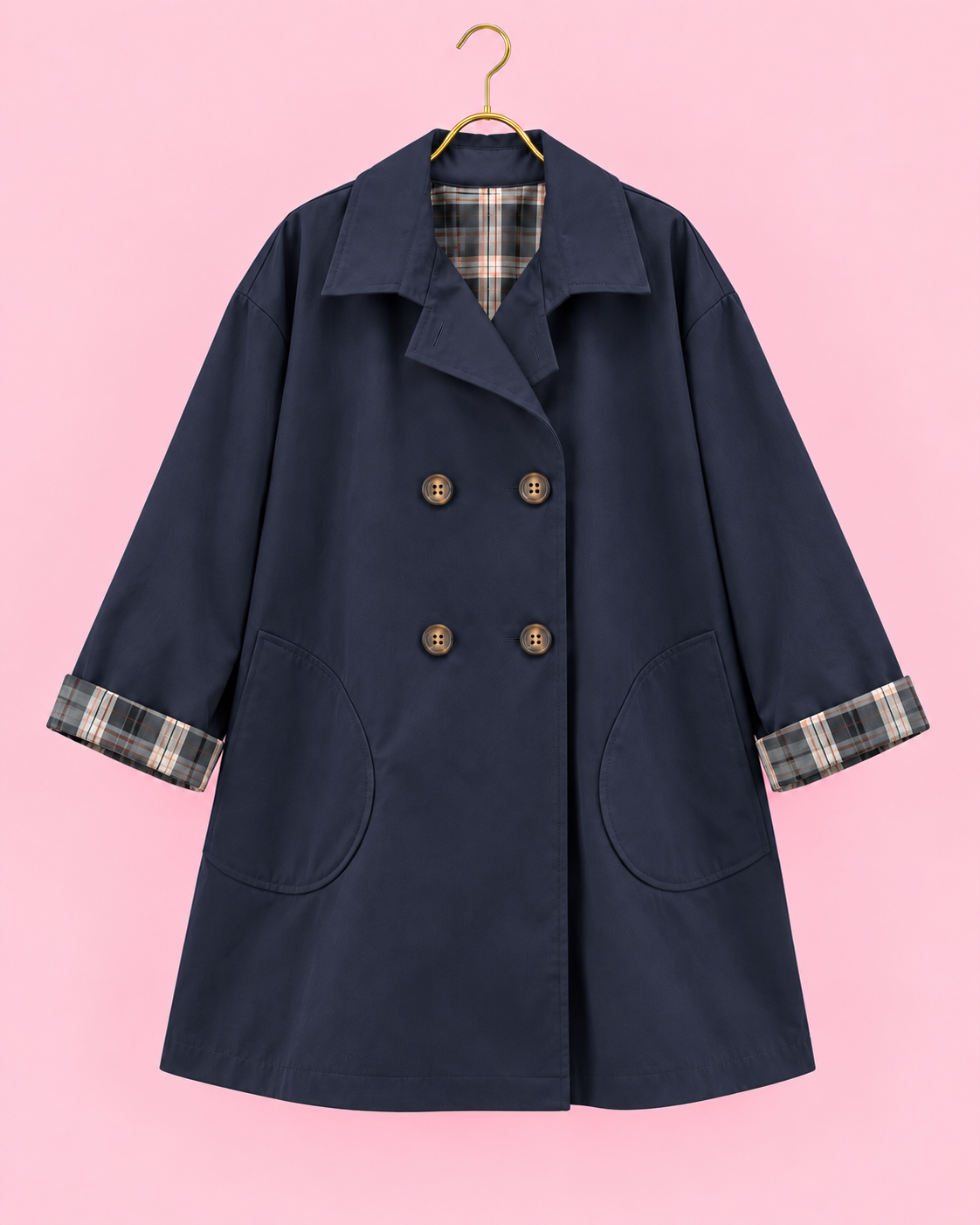 GABARDINA TARTAN AZUL MARINO