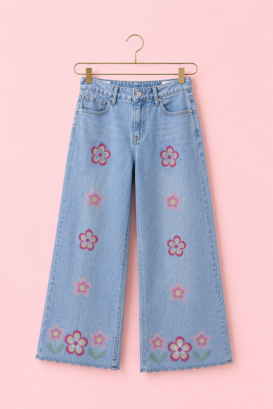 JEANS FLOWERS TEJANO