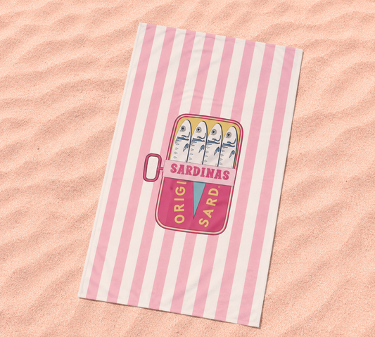 TOALLA DE PLAYA SARDINAS PINK