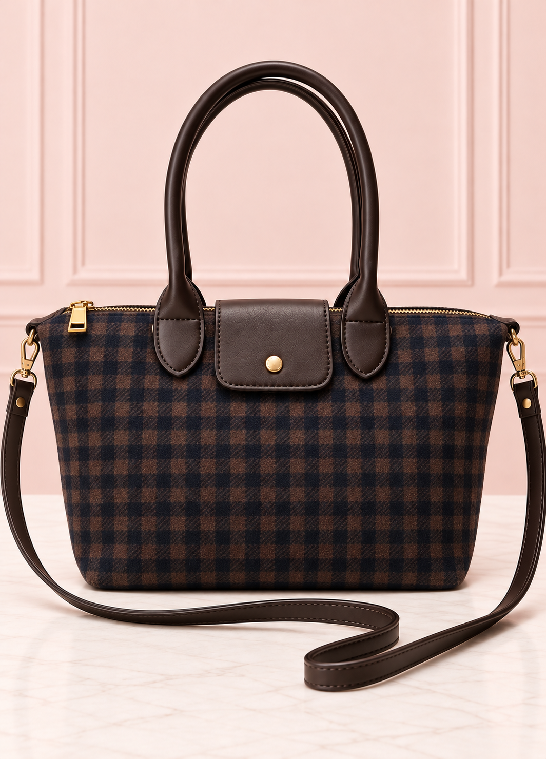 BOLSO SCOTTY VICHY BROWN