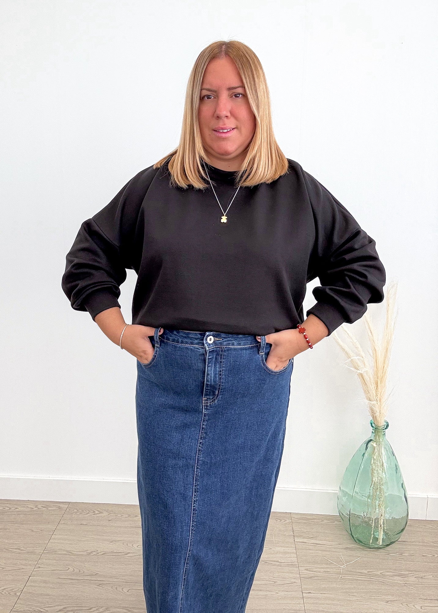 FALDA DENIM LARGA