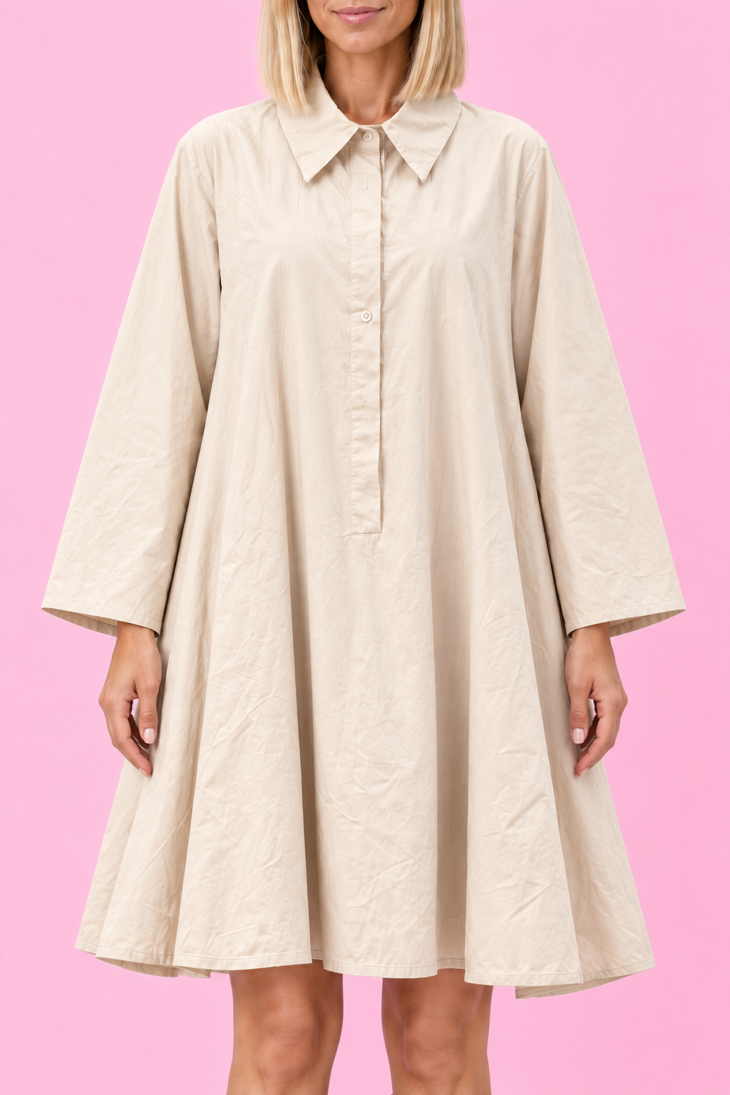VESTIDO POPELIN TOSTADO