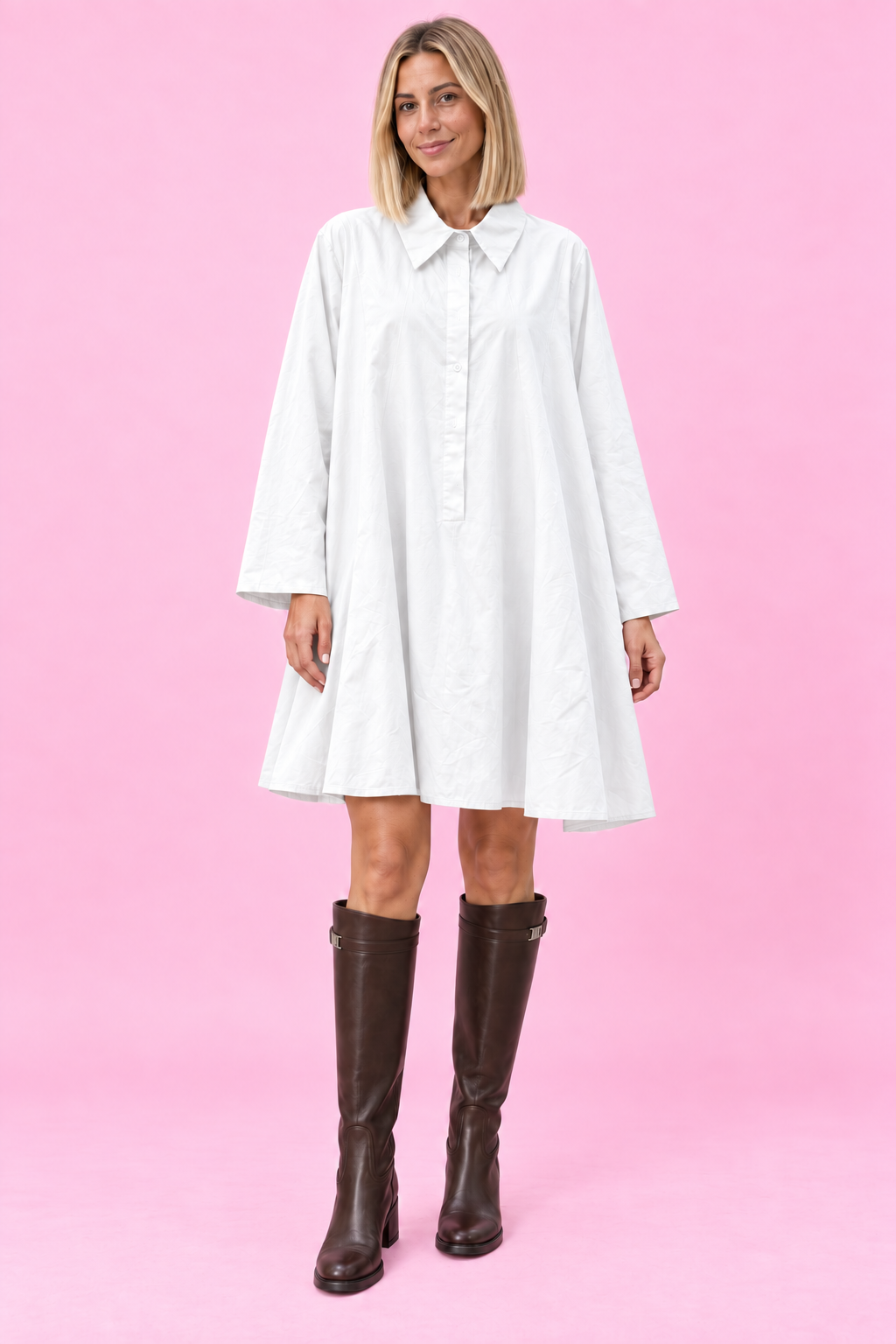 VESTIDO POPELIN BLANCO