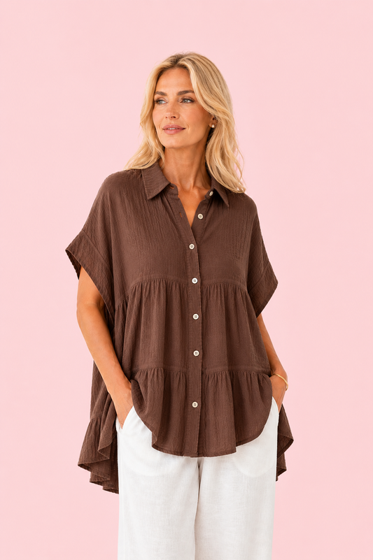BLUSA MENORCA CHOCOLATE