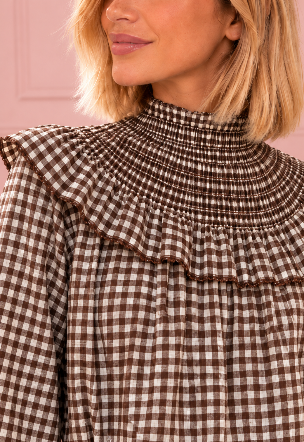 BLUSA MARIE VICHY BROWN