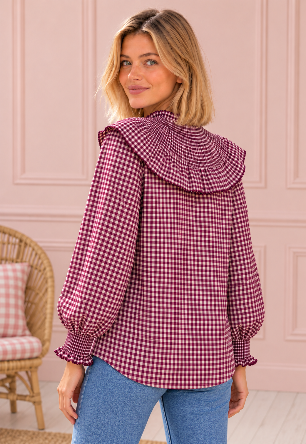 BLUSA MARIE VICHY PURPLE