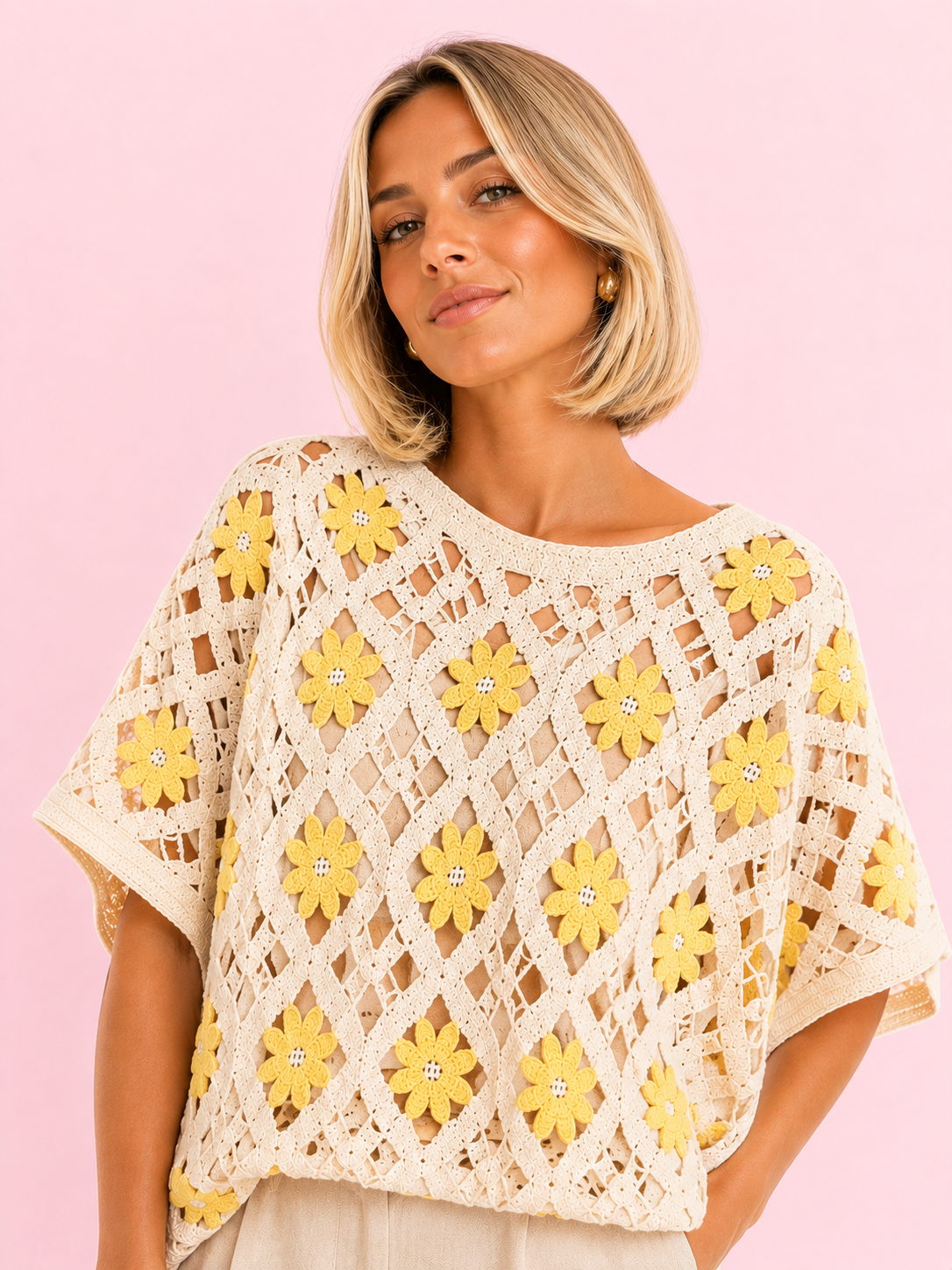 SUETER CROCHET AMARILLO
