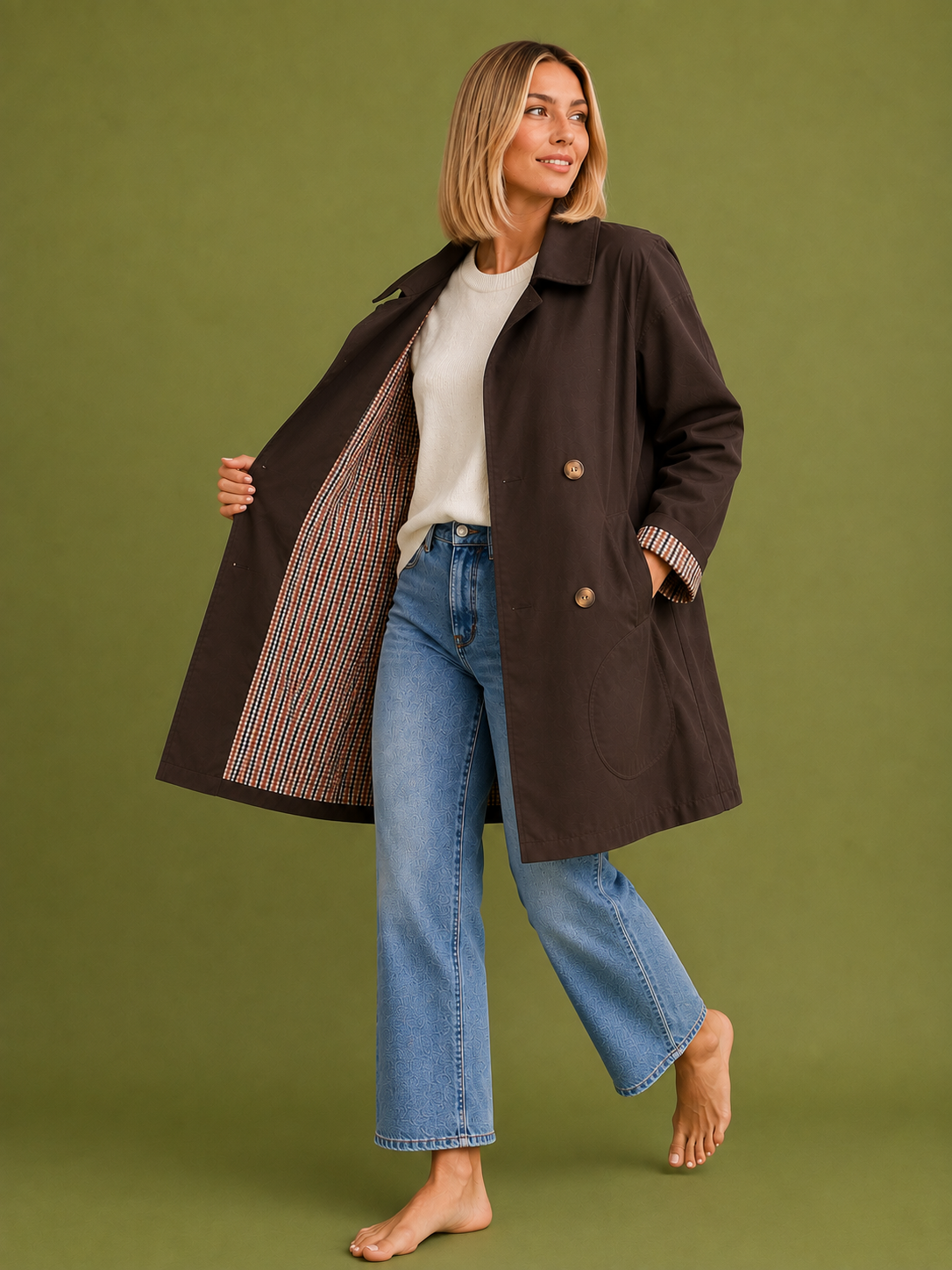 GABARDINA VICHY CHOCOLATE