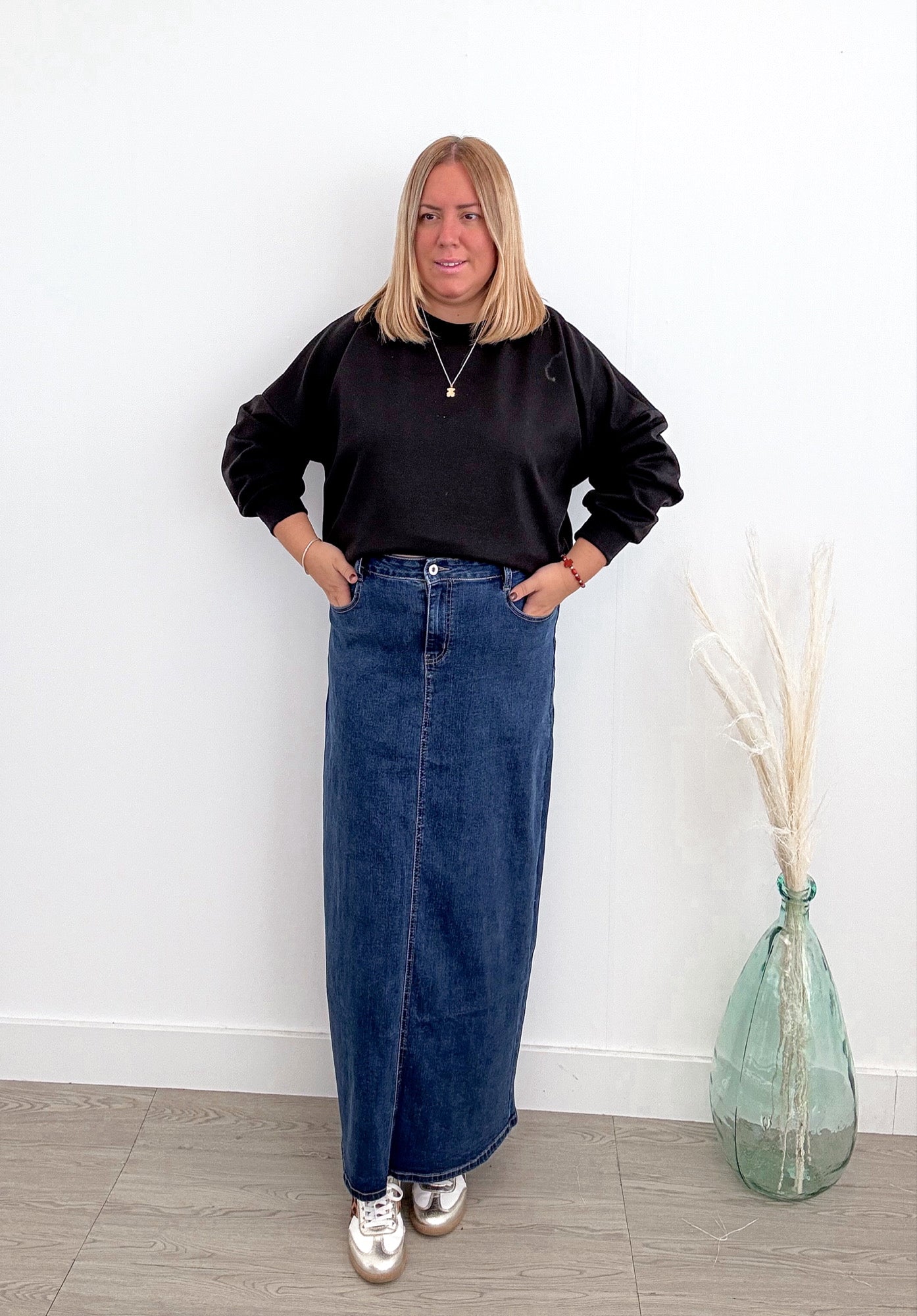 FALDA DENIM LARGA