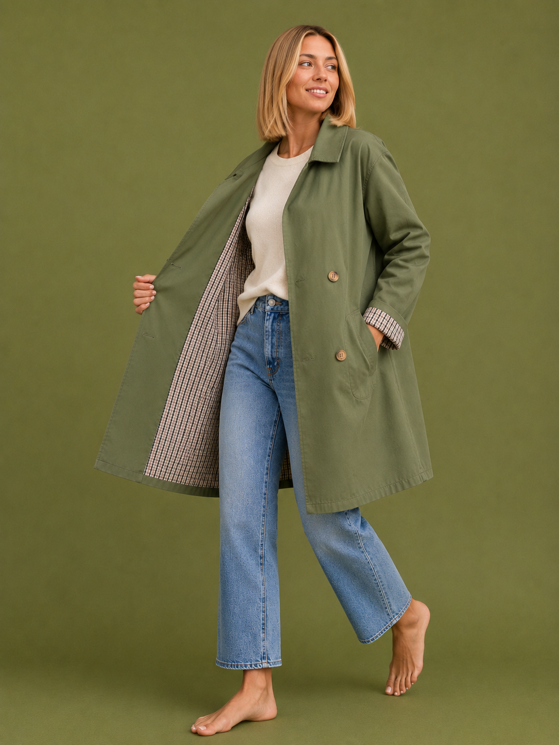 GABARDINA VICHY VERDE MILITAR