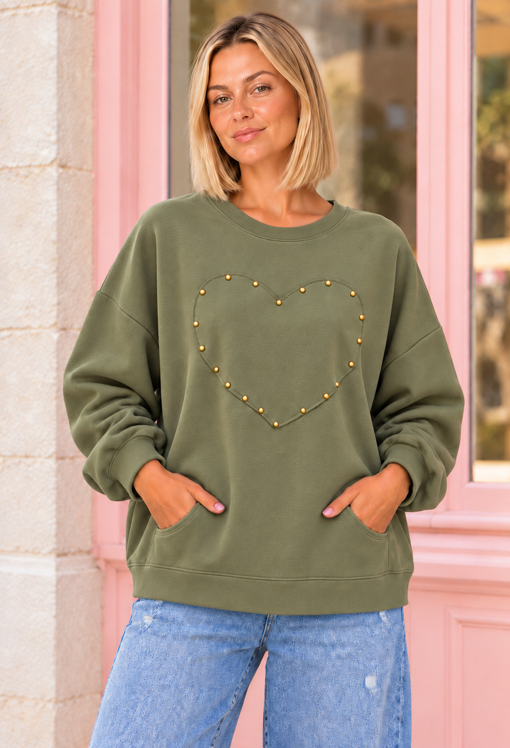 SUDADERA TACHAS CUORE VERDE