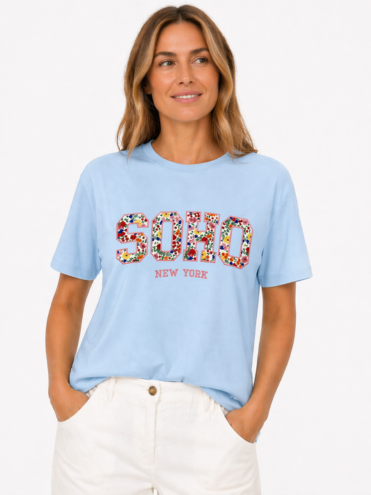 CAMISETA LIBERTY CELESTE
