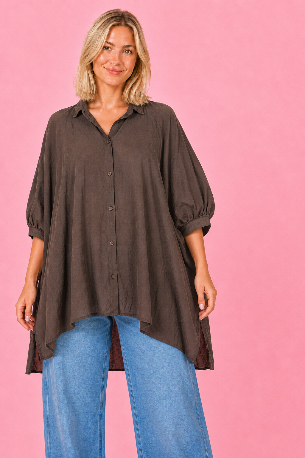 MAXIBLUSA ALGODÓN CHOCOLATE