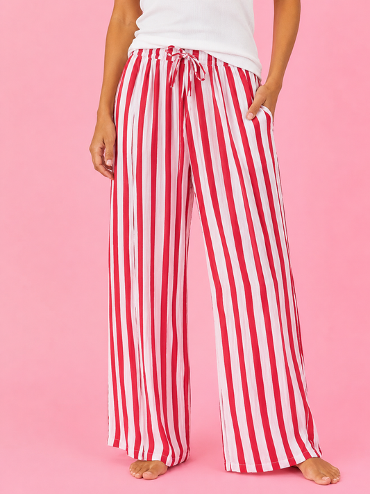 PANTALON BOOMER RED&WHITE