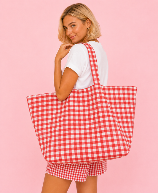 TOTE BAG VICHY ROJO