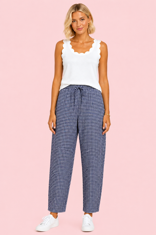 PANTALON BALLON VICHY MARINO