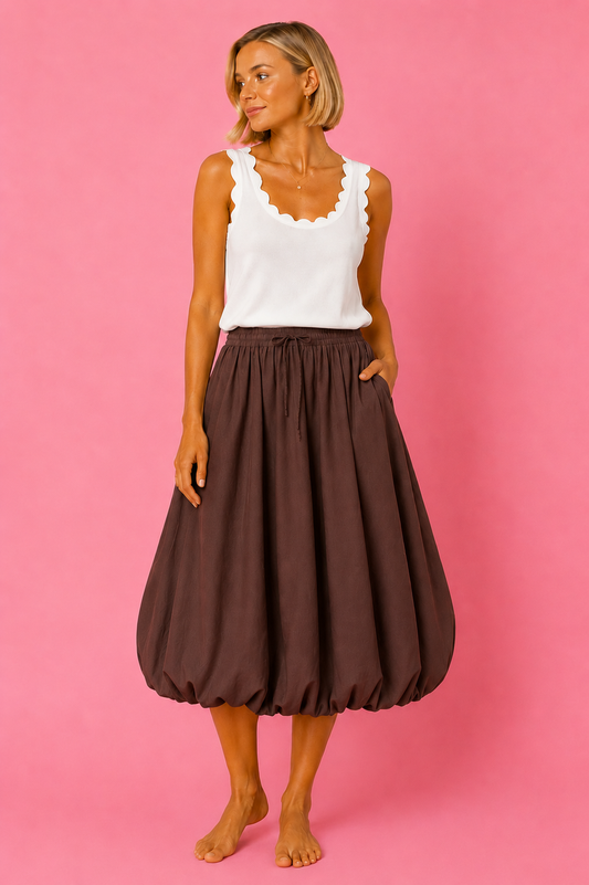 FALDA GLOBO CHOCOLATE