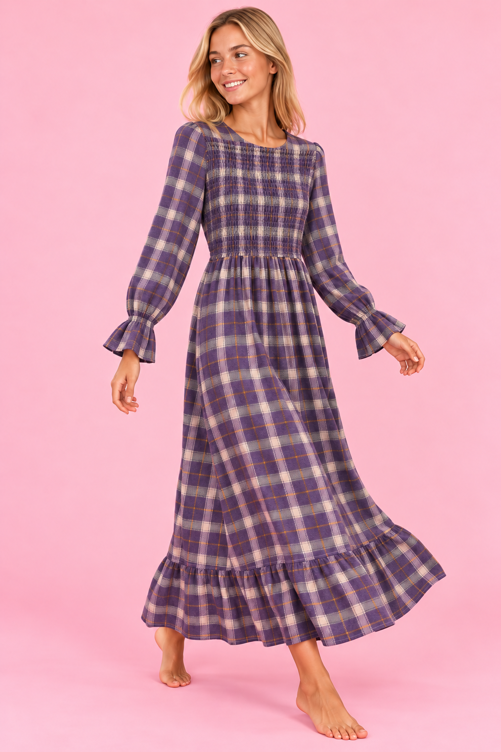 VESTIDO MERCEDES BERENJENA