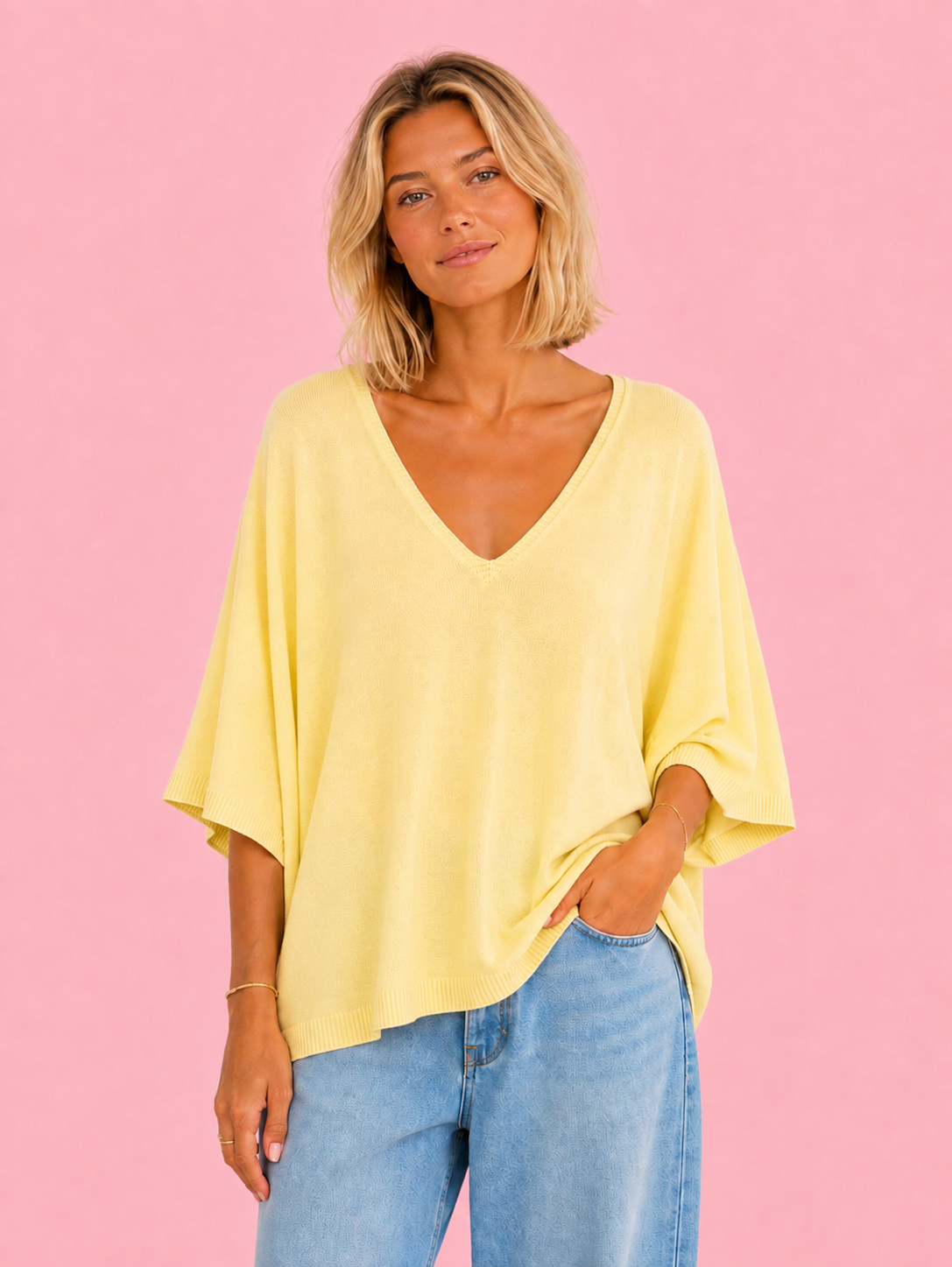 SUETER FLAVIA AMARILLO PASTEL