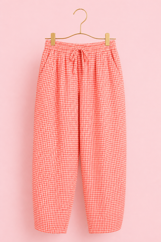 PANTALON BALLON VICHY MELOCOTON