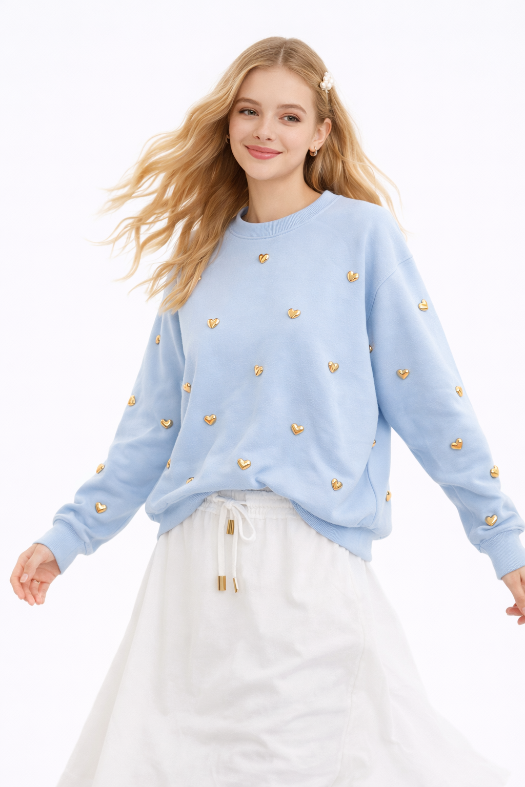 SUDADERA LOVE AZUL BABY