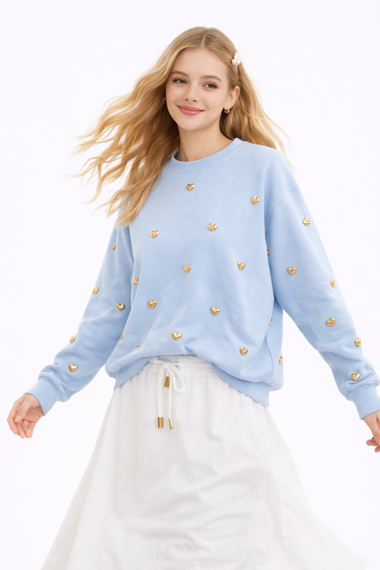 SUDADERA LOVE AZUL BABY