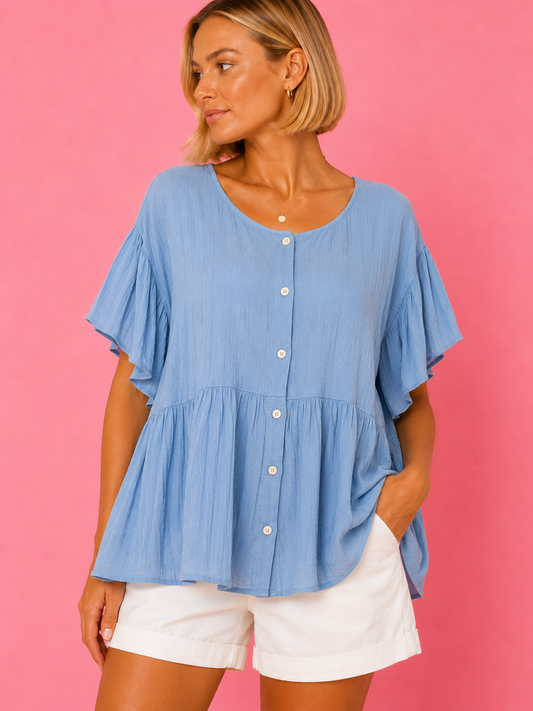 BLUSA FORMENTERA CELESTE