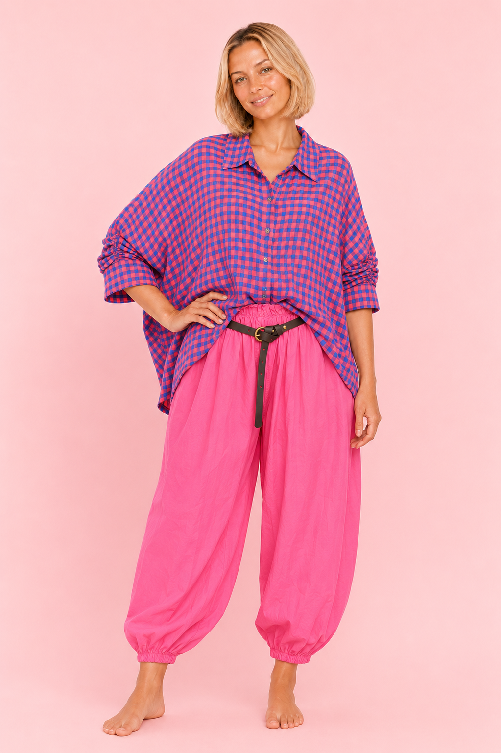 PANTALON BOMBACHO FUCSIA