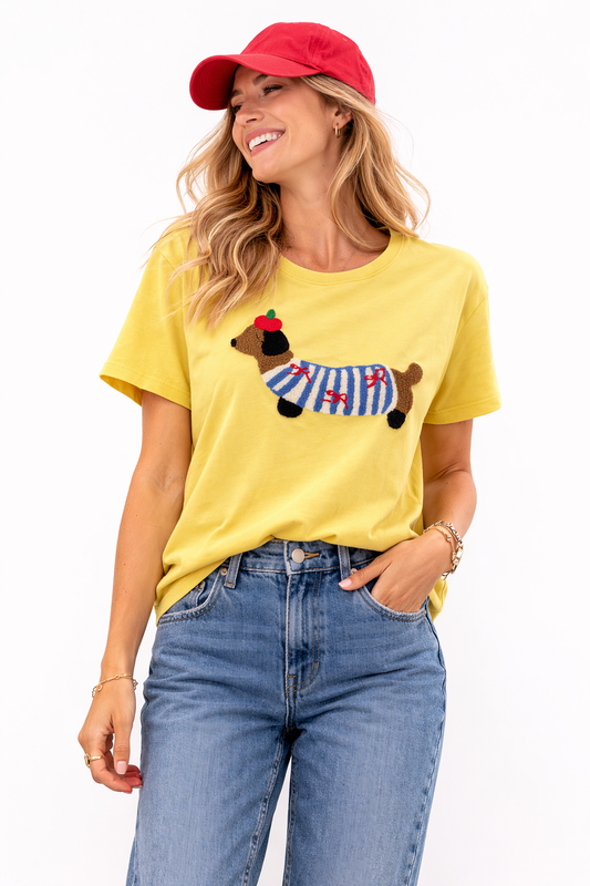 CAMISETA SALCHICHA AMARILLA