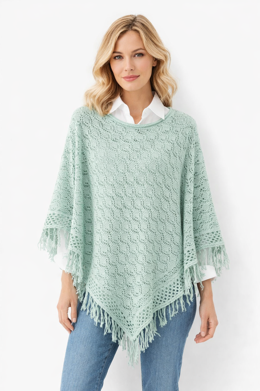 PONCHO HILO VERDE MENTA