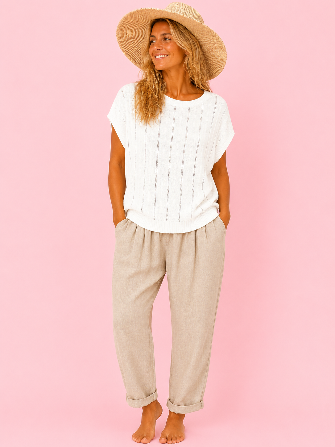 PANTALON LINO TOSTADO