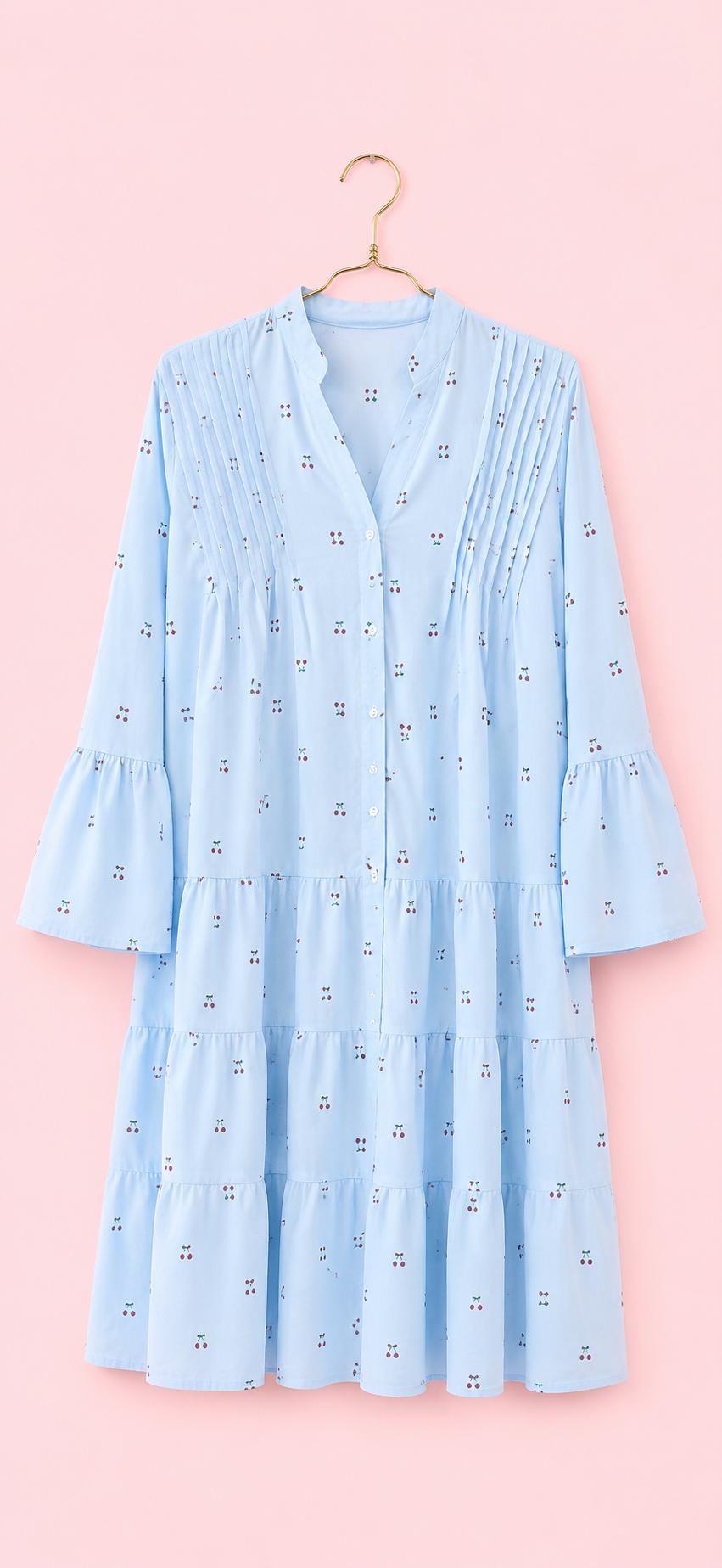 VESTIDO CHERRY BLOSSOM CELESTE